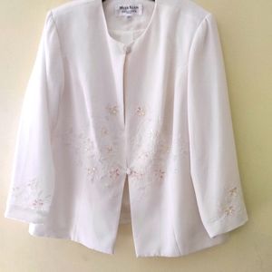 Sequinced White Blazer
